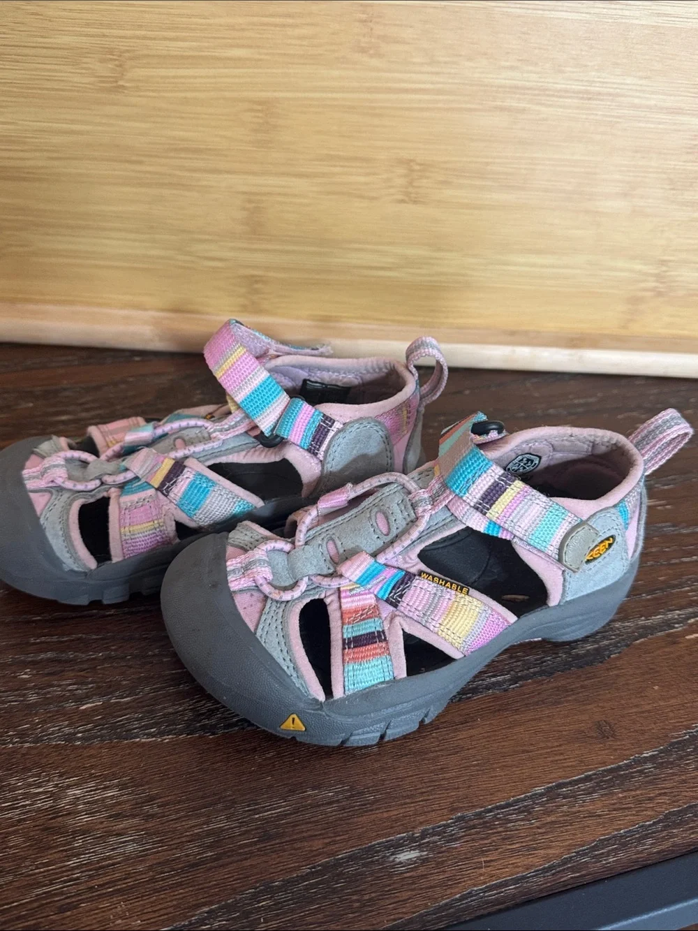 Keen Kids Pastel Multi-Stripe Pink Closed-Toe Sandals